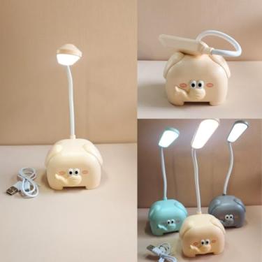 Imagem de Luminária De Led Abajur Infantil Quarto Bebê Elefante Usb (Salmão)