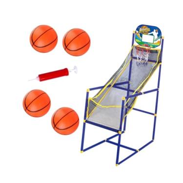 Imagem de Dynwave Conjunto de jogos de basquete de arcade, altura ajustável fácil de montar aro e bolas, um presente para meninos para adolescentes para adolescentes, com 4 Bolas