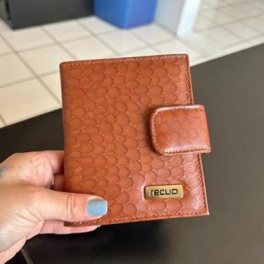 Imagem de Carteira recuo em couro legitimo c.56,  CROCO CARAMELO