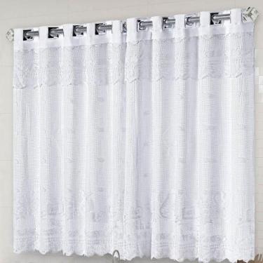 Imagem de Cortina Alibabá 2 Metros Renda Sala Quarto Varão - Branca - Casa Show 