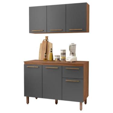 Imagem de Armario de Cozinha Pop 120 cm com 6 Portas e 1 Gaveta - Loja DoceLar, 