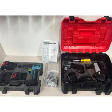 Imagem de Kit Ferramentas Elétricas Parafusadeira Furadeira Moto Serra Chave De Impacto