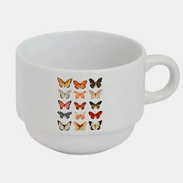 Imagem de Xícara Branca Bucks de Porcelana 180ml - TIPOS BORBOLETAS 6