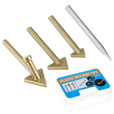 Imagem de QWORK Kit de pontas de substituição de solda de plástico - 4 peças de pontas de cabeça de cobre para reparo de plástico - compatível com soldadores
