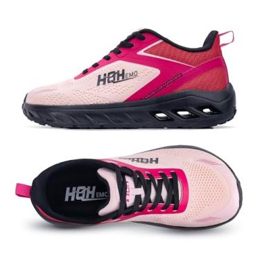 Imagem de GOOBON Tênis feminino de corrida de trilha com bico largo, moderno, tênis atlético, respirável, sem queda, leve, Rosa, 39