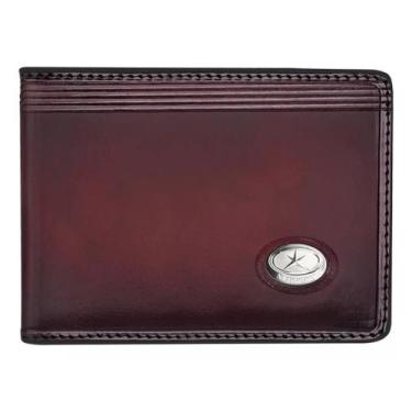 Imagem de Carteira Mitty Média Masculina Couro  M1SR  Logo Prata, Marrom