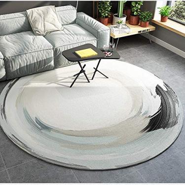 Imagem de Casa de renovação nórdica moderna minimalista redonda confortável espessamento cadeira de computador tapetes de cadeira giratória escorregadio macio sala de estar quarto estudo (tamanho: 140)