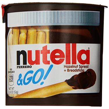 Imagem de Pacotes de lanches Nutella and Go, espátula de avelã de chocolate com baquetas, lanches perfeitos para lancheiras infantis, 50 ml, pacote com 48