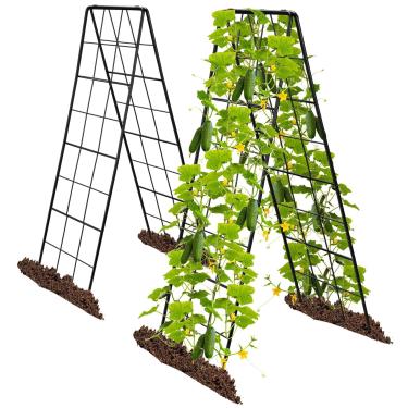 Imagem de HIHADUUM Pacote Com 2 Treliças De 50" Altura Em Formato A Para Plantas Trepadeiras Ao Ar Livre (50" X 17") - Treliça Ajustável Jardim Alta Resistência, Metal Pepinos, Feijões, Tomates, Uvas E Vegeta