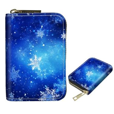 Imagem de DIGTIALL Porta-cartão de crédito para mulheres com zíper pequena carteira de couro PU com bloqueio de RFID, carteira organizadora de cartões, carteiras sanfonadas, presente para mulheres ou homens