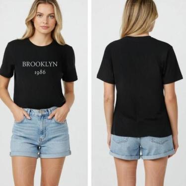 Imagem de Camiseta Feminina Baby Look Algodão Fio 30.1 Brooklyn 1986 Manga Curta