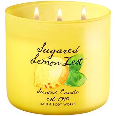 Imagem de Velas de edição limitada de 3 pavios Bath and Body Works EST-1990 Collection, Sugared Lemon Zest, 1