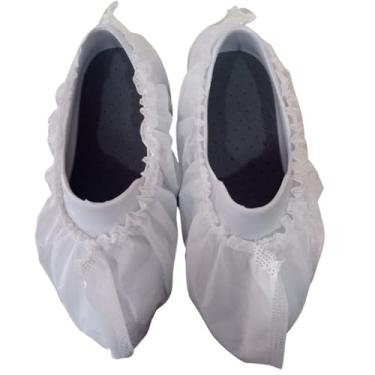 Imagem de 100 Sapatilha Propé Descartável TNT Gramatura 20 PP20 - Branco - 100 Un - Gramatura 20 - sapatilhas prope - pro pe descartavel - prope descartavel - propé descartável - Pro Pé Tnt Descartavel Branco