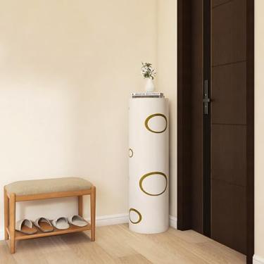 Imagem de WYUYIWH Armário de sapatos giratório de 360 graus, armário de sapateira independente, sapateira redonda vertical, com prateleiras ajustáveis, para armário, quarto, vestiário, shoppings, lojas de