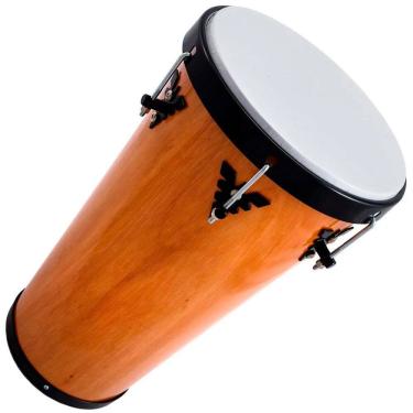 Imagem de TIMBA MADEIRA VERNIZ 50 CM x 11" ARO PRETO PELE LEITOSA PHX 953MA