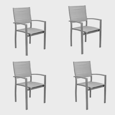 Imagem de Conjunto 4 Cadeira Alumínio Angra