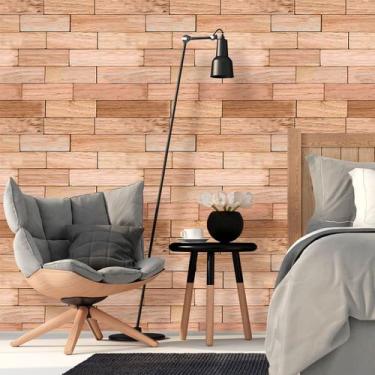 Imagem de Papel de Parede Vinil Autocolante Madeira Block 250 - Inove Papéis de 