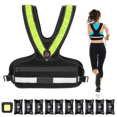 Imagem de Colete ponderado para mulheres, colete ponderado de corrida esportivo com cinto refletivo de LED e farol ao ar livre, colete de peso de 9 a 4,5 kg para treinamento de força e treino