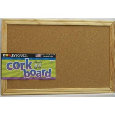 Imagem de Dooley Placa de cortiça emoldurada de madeira, 43,8 x 58,8 cm, marrom (1824CO)