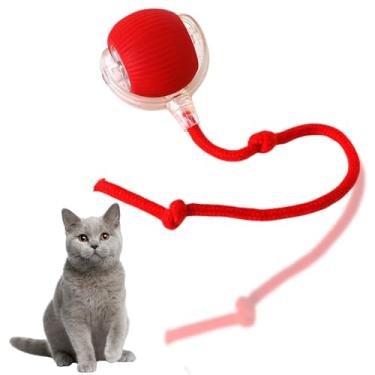 Imagem de CIFOVALE Bola de brinquedo interativa para gatos, brinquedo elétrico automático para gatos internos, bola inteligente ativada por movimento para exercícios e brincadeiras para gatinhos, vermelha