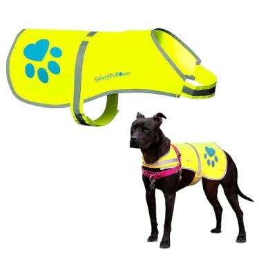 Imagem de Colete refletivo para cães, tamanhos para cães de 6,3 kg a 59 kg – SafetyPUP XD Hi Vis, colete de segurança mantém os cães visíveis dentro e fora da coleira em ambientes urbanos e rurais. (GG)
