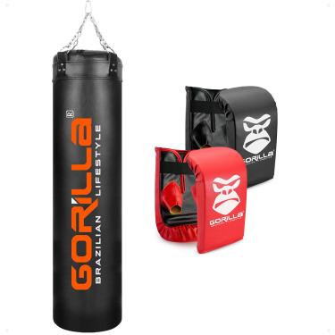 Imagem de Saco Pancada Grande Profissional Boxe Muay Thai 160 cm + 2 Pares de Luvas Bate saco Adulto Gorilla