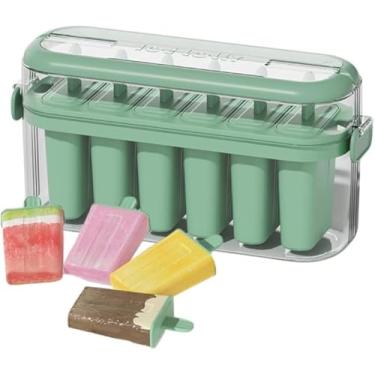 Imagem de 1 Conjunto de Molde de Picolé para Máquina de Picolé (6 Moldes) - Máquina de Picolé Caseira Fácil Com Recipiente Portátil, Encha-o.-Fácil Remover Molde (green)