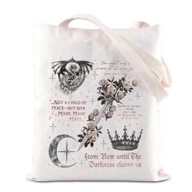 Imagem de KUIYAI Sacola inspirada no romance The Thirteen Gift Crochan Queen Bolsa de lona Blackbeak Bolsa de lona leitor de fantasia presente Bookish, Novelnotpeacets, middle