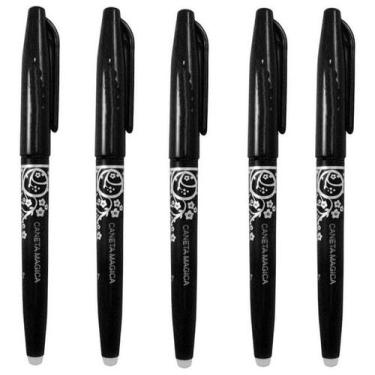 Imagem de 05 Canetas Apaga Com Calor Mágica Preta Patchwork Scrapbook - De Acoro