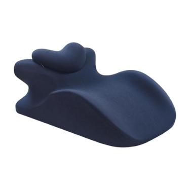 Imagem de ＫＬＫＣＭＳ Travesseiro de bruços antiderrapante com capa removível e suporte multifuncional para pescoço, travesseiro para assistir filmes em casa, Azul-marinho