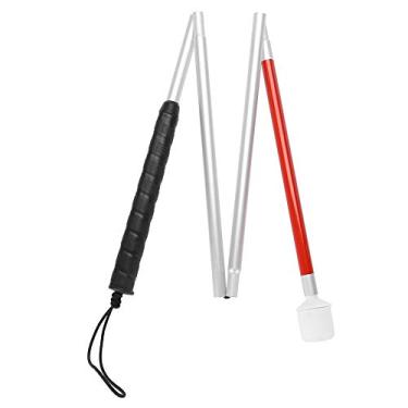 Imagem de Domigard Bengala Dobrável Com Cabeça Giratória E Fita Refletiva Vermelha Para Deficientes Visuais, Alumínio Antiderrapante De 43"