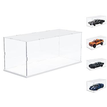 Imagem de Choowin Caixa De Acrílico Para Carro Lego Dodge Charger Batmobile Jazz Quartet - Transparente Espessada Colecionadores, À Prova Poeira, Montável, Base Branca