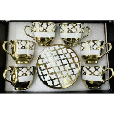 Imagem de Xícara de café kit com 12 peças de Cerâmica em porcelana (Xicara D173-2 6 conjunto)