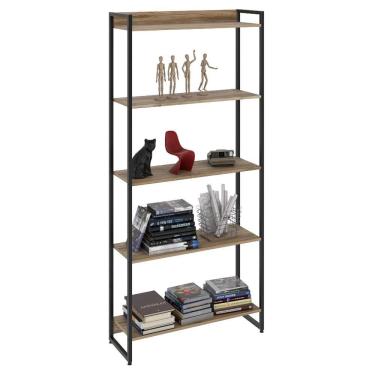 Imagem de Estante Livreiro Dynamica Industrial 80cm 5 Prateleiras C08 Carvalho - Mpozenato
