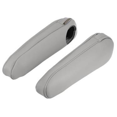 Imagem de Unifizz 1 par de capa para console central do assento dianteiro do carro capa de substituição de couro de microfibra cinza para Toyota Sienna 2011 2012 2013 2014 2015 2016 2017 capa de descanso de