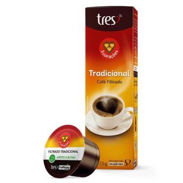 Imagem de Café em Cápsulas 3 Corações Tradicional Café Filtrado 10 und, 10 Cápsu