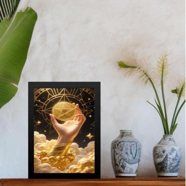 Imagem de Quadro Decorativo Pentagrama Mágico 45X34Cm - Com Vidro - Quadros On-L