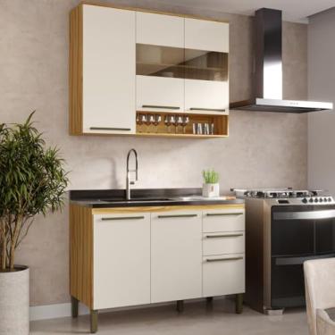 Imagem de Cozinha Compacta 2 peças 6 Portas 2 Gavetas 100% Mdf Nápoli Prime