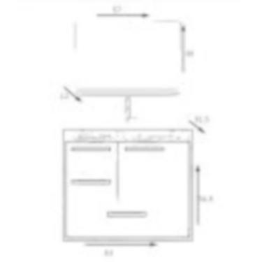 Imagem de Gabinete com Espelho e Lavatório para Banheiro Cerocha Prócion Berlin/ 41x63x31,5 cm