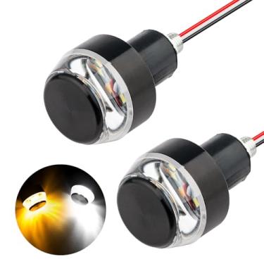 Imagem de Barra de luz de seta para motocicleta, plugue lateral estroboscópico, guidão de LED, acessório de lâmpada lateral, preto, 2 unidades