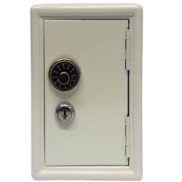 Imagem de Mini Cofre Mecânico Segredo Chaves Dinheiro Joias Branco