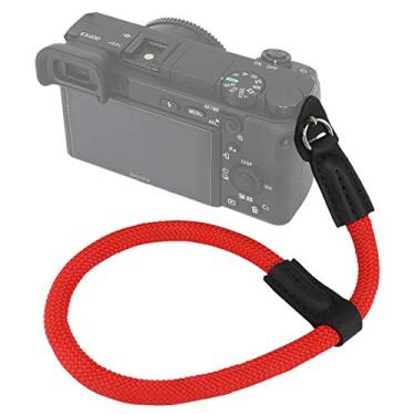 Imagem de Haoge Câmera de pulso com alça de mão e alça de pescoço para câmeras Canon Nikon Sony Fujifilm Panasonic Ricoh DSLR SLR sem espelho, câmera de ponto e fotografia, A Hand Wrist Strap - Red