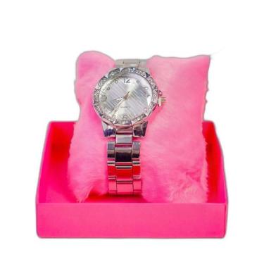 Imagem de Relógio Feminino Prata Barato Com - Quartz
