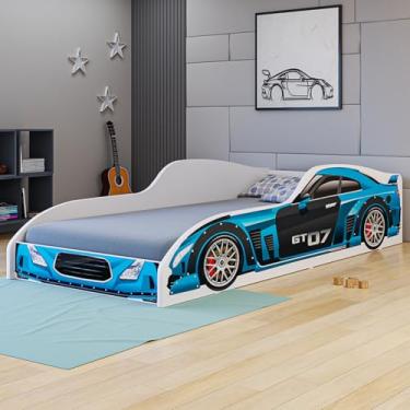 Imagem de Cama Solteiro Carro GT MDF Reforçado Moderna Cor: Azul