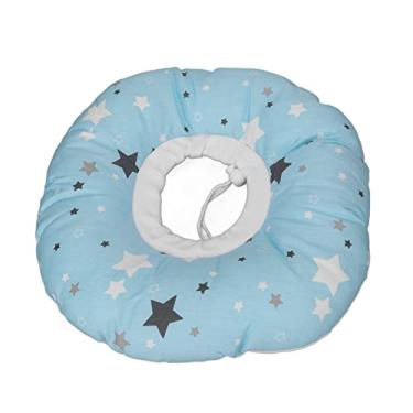 Imagem de Travesseiro de piercing de orelha para pessoas que dormem de lado - Almofada de alívio de pressão com padrão de estrela azul - Material de algodão macio - Alívio da dor para cicatrização de piercing