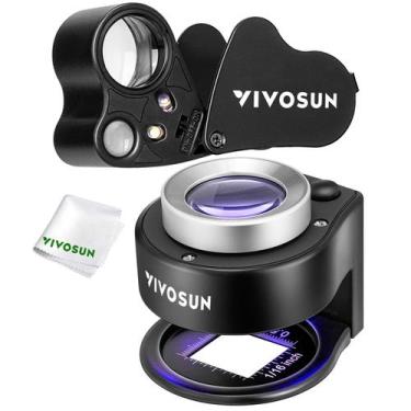 Imagem de Lupa de aumento VIVOSUN 30X/60X com luzes LED e UV, pacote com 2 unida