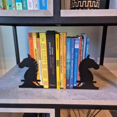 Imagem de Organizador, Suporte, Aparador, Porta Livros, Bibliocanto Cavalo Xadrez, preto - GEGUTON