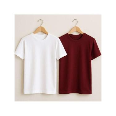 Imagem de Kit 2 Camisetas Básicas Streetwear Camisa T-Shirt Masculina Slim  Algo