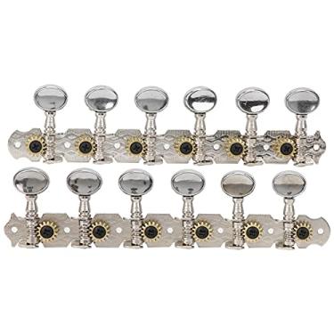 Imagem de SUNGOOYUE CEAS DE AUXO DE COMPRIMENTO DE COMPRIMENTO DE ENCIMENTO DE ENCIMENTO, CABEÇAS DE MÁQUINA DE METAL DE ZINC DURÍCILES Adequadas para Guitarra Folclórica Com Sintonizadores Abertos