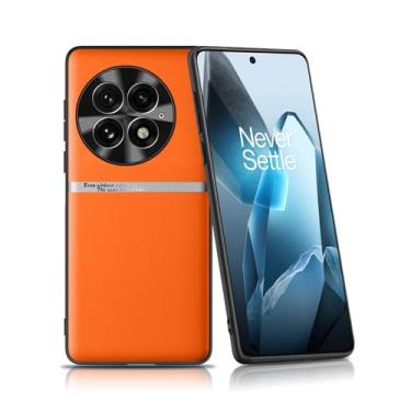 Imagem de NOUKAJU Capa para OnePlus 13, capa protetora para celular, antiqueda, absorção de choque, proteção abrangente, capa dura de couro para PC, capa protetora para OnePlus 13 de 6,8 polegadas (laranja)